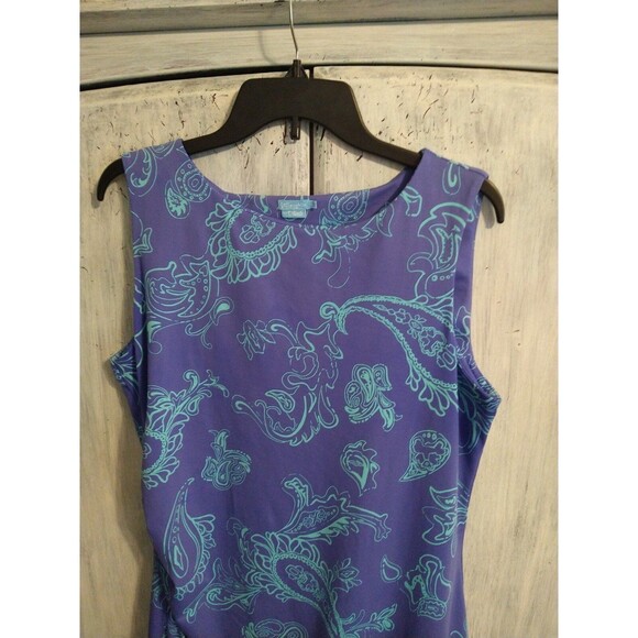 J. McLaughlin Classic sleeveless knee length dress Blue Xl Summer Beachy Boho - Picture 3 of 8